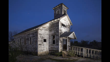 Because it's listed in the National Register of Historic Places, this church in Picher escaped the demolition fate of many of the town's structures.